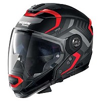 [해외]놀란 N70-2 GT Spinnaker N-Com Convertible Helmet 9138404952 Flat Black / Red