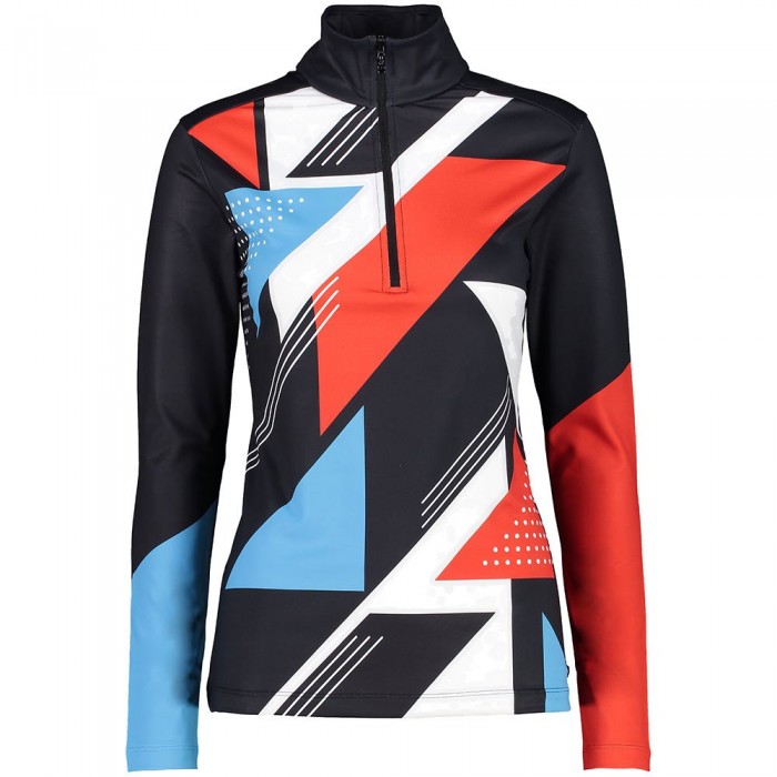 [해외]CMP Sweat 31L0826 하프 지퍼 플리스 4138315658 Grenadine / Black / Azzurro