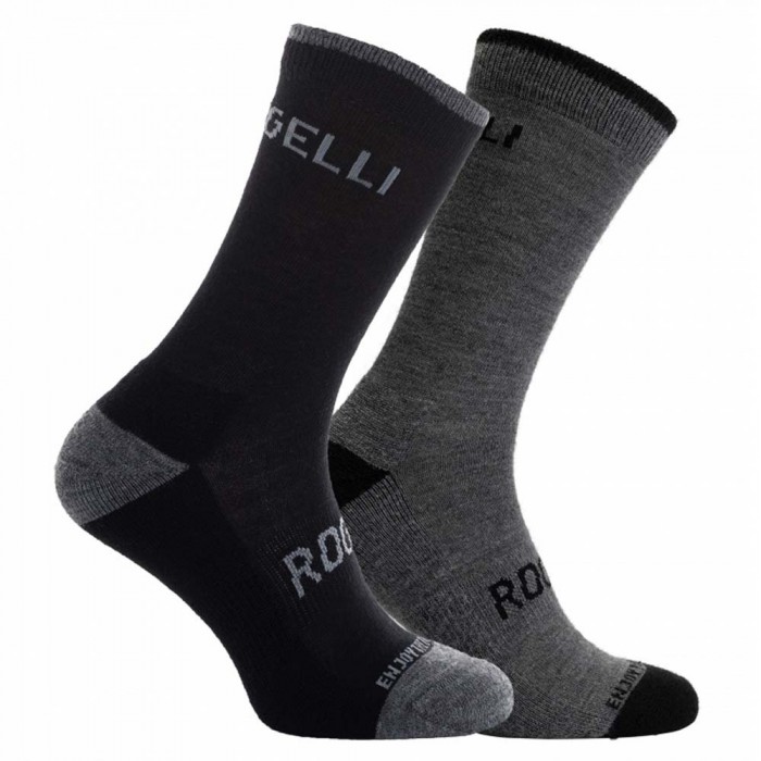 [해외]ROGELLI Wool 긴 양말 1138451686 Black / Grey & Grey / Black