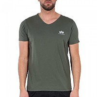 [해외]알파 인더스트리 Basic Small 로고 반팔 V넥 티셔츠 138400729 Dark Olive