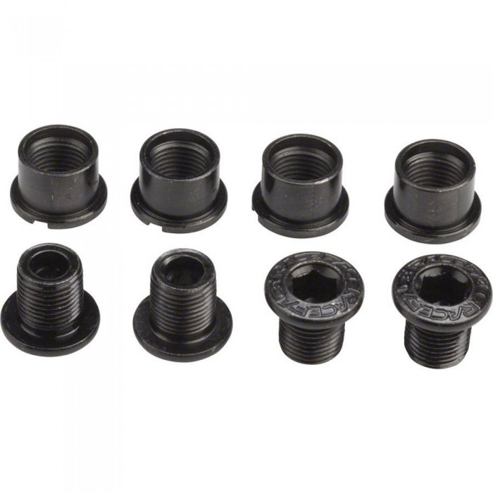 [해외]RACE FACE 4 Bolt+4 Nut Steel 팩 1137810266 Black