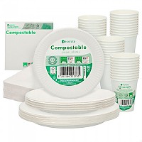 [해외]AKTIVE 일회용 식기 Biodegradable 180 조각 4138510263 White