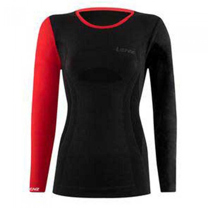 [해외]LENZ Merino 6.0 긴팔 베이스 레이어 4138494418 Black / Red