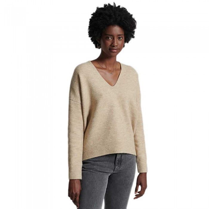 [해외]슈퍼드라이 Studios Slouch Vee Knit 스웨터 138393945 White Pepper