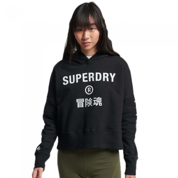 [해외]슈퍼드라이 Code Core Sport Crop Box 후드티 138659251 Black