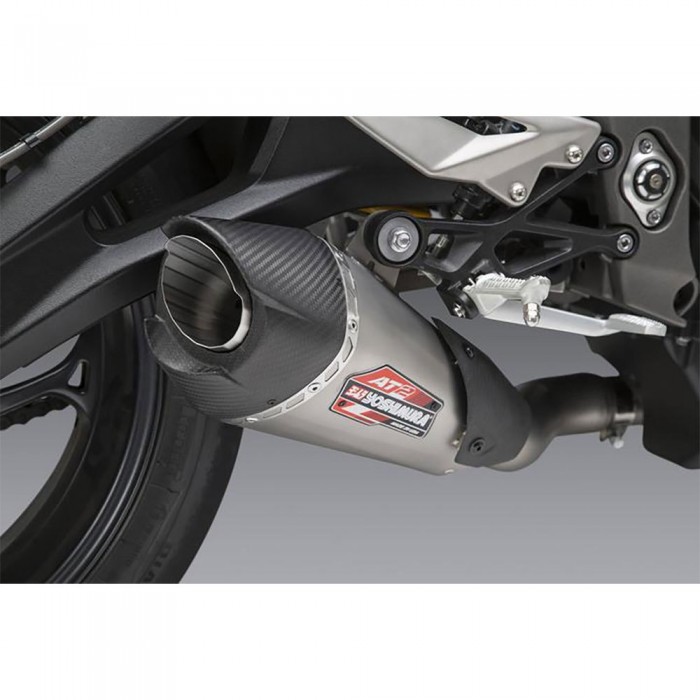 [해외]YOSHIMURA USA AT2 Street Triple 765 18-20 Stainless Steel&Carbon 비승인 오토바이 머플러 9138689722 Black / Silver