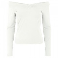 [해외]PIECES Maliva Off Shoulder 긴팔 V넥 티셔츠 138687473 Bright White