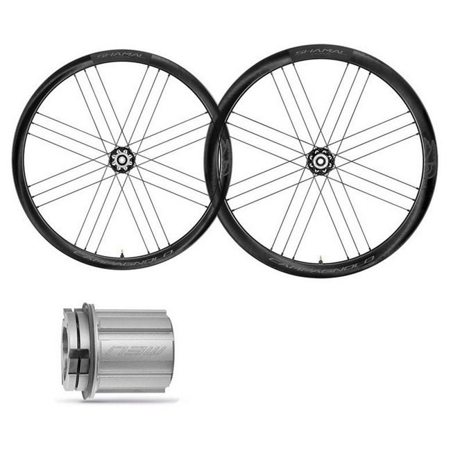 [해외]캄파놀로 Shamal C21 2-Way Fit Carbon Disc Tubeless 도로용 휠 세트 1137754976 Black