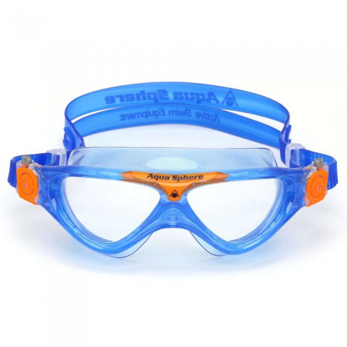 [해외]아쿠아스피어 주니어 수영 마스크 Vista 6138704362 Blue / Orange / Clear