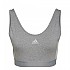 [해외]아디다스 3 Stripes Crop 민소매 상의 1138107941 Medium Grey Heather / White