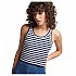 [해외]슈퍼드라이 Vintage Crop Ribbed 민소매 티셔츠 138566463 Navy Stripe