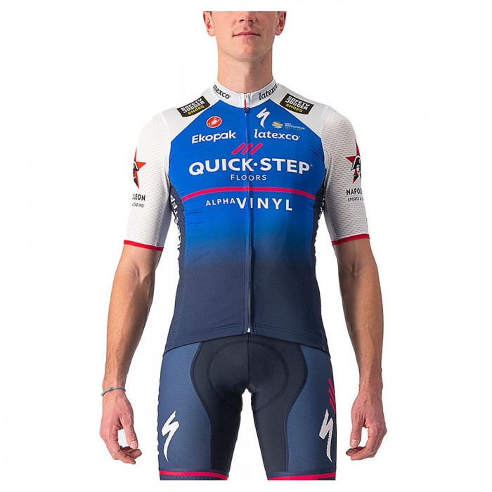 [해외]카스텔리 Quick-Step Competizione 반팔 저지 1138586661 Belgian Blue / White