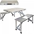 [해외]AKTIVE 벤치가있는 접이식 캠핑 테이블 139x82x67 cm 6138560645 Aluminium