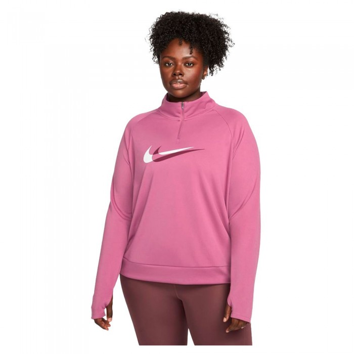 [해외]나이키 Dri Fit Swoosh Run Midlayer 긴팔 티셔츠 6138569162 Light Bordeaux / Sangria / White