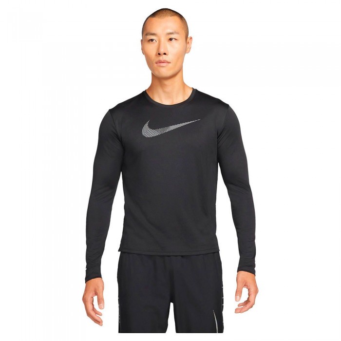 [해외]나이키 Dri Fit UV Run Division Miler 긴팔 티셔츠 6138345833 Black / Reflective Silver