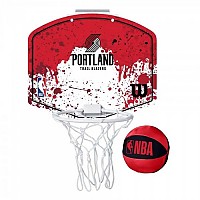 [해외]윌슨 Team Mini Hoop NBA Blazers Set Ball And Mini Basketball Basket 3138392361 Multicolour