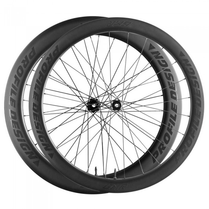 [해외]PROFILE DESIGN GMR 50/65 Carbon CL Disc Tubeless 도로용 휠 세트 1138788192 Black