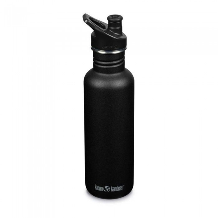 [해외]KLEAN KANTEEN 스테인리스 병 Classic 800ml 스포츠 캡 4138634305 Black