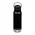 [해외]KLEAN KANTEEN Insulated Classic 스테인리스 스틸 병 루프 모자 532ml 7138634316 Black