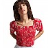 [해외]슈퍼드라이 Vintage Smocked Crop 상단 138830045 Floral Red