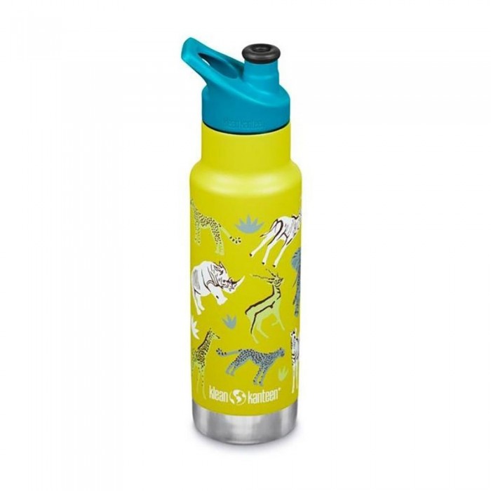 [해외]KLEAN KANTEEN Insulated Kid Classic 스테인리스 스틸 스포츠 모자 어린이용 물병 355ml 3138634336 Safari