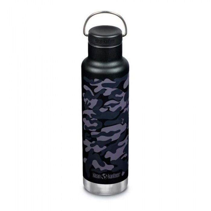 [해외]KLEAN KANTEEN Insulated Classic 스테인리스 스틸 병 루프 모자 590ml 12138634325 Black Camo