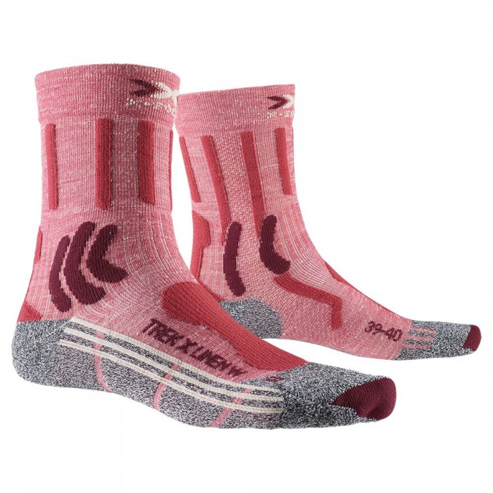 [해외]X-SOCKS Trekking X Linen 양말 6137426840 Vintage Red Melange / Grey Melange