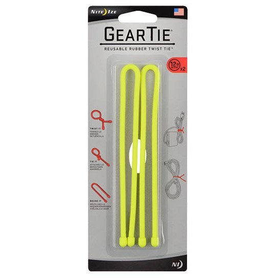 [해외]NITE IZE Gear Tie 12´´ 2 Pack Support 4136694619 Yellow