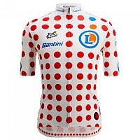 [해외]산티니 지도자 Relica Tour De France GPM 2022 짧은 소매 저지 1138777714 White / Red Dots