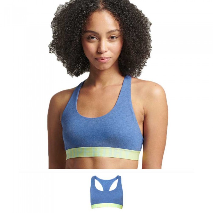 [해외]슈퍼드라이 Large Logo Crop lette NH Bra 브라 138833781 Ocean Blue Marl 363