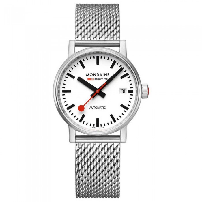 [해외]몬데인 Evo2 Automatic 35 mm 시계 138893392 White / St. Steel Brushed