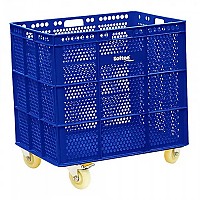 [해외]SOFTEE PU Basket With Wheels 3138891223 Blue