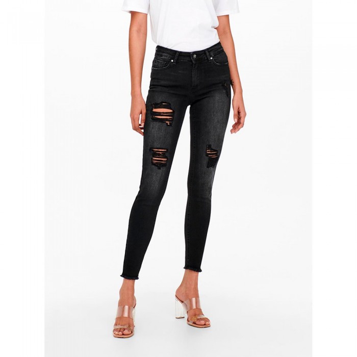 [해외]ONLY Blush Skinny Raw Ankle Dest Tai099 청바지 138937995 Washed Black