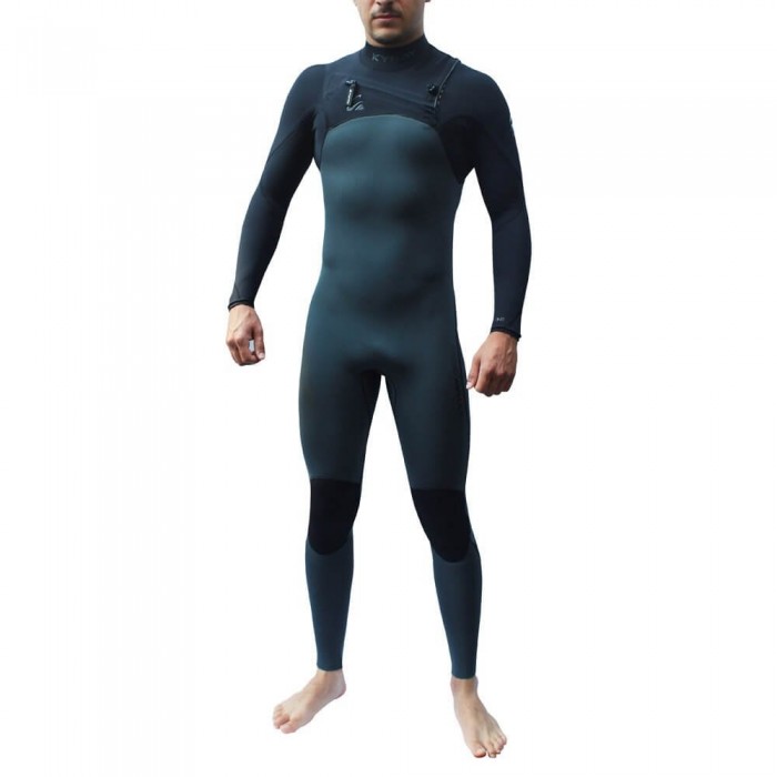 [해외]KYNAY Surf Ultra Stretch Warma 긴팔 가슴 지퍼 네오프렌 슈트 3/2 mm 14138871785 Black / Blue