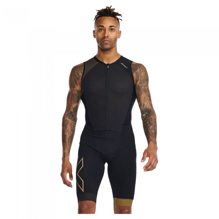 [해외]2XU Light Speed 소매 없는 트라이어슬론 1138835184 Black / Gold