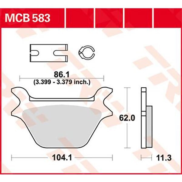 [해외]TRW Allround Standard Harley Davidson Flstc 1340 Heritage Softail Classic 90 유기농 리어 브레이크 패드 9138857469 Black