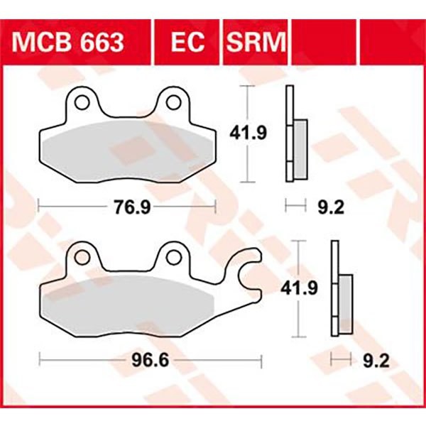 [해외]TRW Ec-Organic CF Moto CF 400 NK Abs 17 브레이크 패드 9138857596 Black