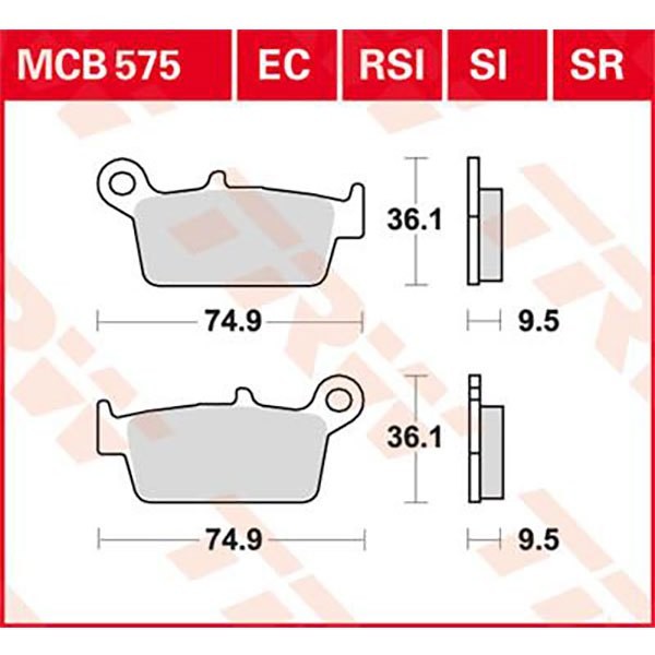 [해외]TRW EC-Organic Gas Gas EC 125 03 유기농 리어 브레이크 패드 9138857603 Black