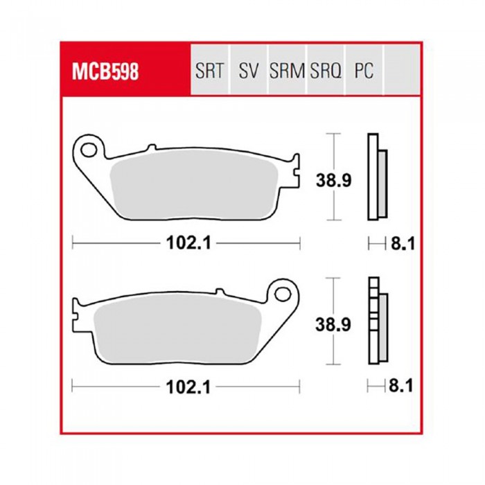 [해외]TRW Honda CB 600 F Hornet 07 프론트 브레이크 패드 9138857622 Black