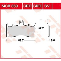 [해외]TRW 앞 브레이크 패드 Hyper-Carbon Racing Kawasaki ZRX 1100 00 9138857633 Black