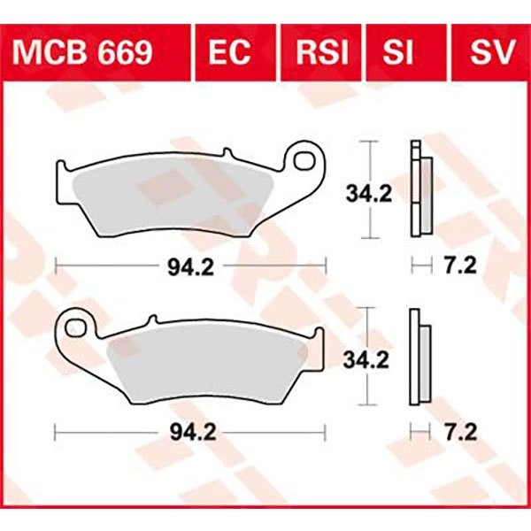 [해외]TRW Offroad Aprilia MXV 450 4.5 10 소결 브레이크 패드 9138857656 Black