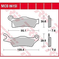 [해외]TRW Offroad Can Am DS 650 2X4 X 07 소결 후방 브레이크 패드 9138857671 Black