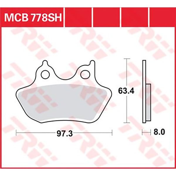 [해외]TRW 퍼포먼스 Street & Road Tracks Harley Davidson Flhr 1450 Road King 02 소결 후방 브레이크 패드 9138857759 Black