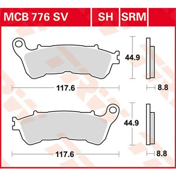 [해외]TRW 퍼포먼스 Street & Road Tracks Honda CBf 1000 Abs 08 소결 브레이크 패드 9138857767 Black