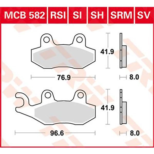 [해외]TRW 퍼포먼스 Street & Road Tracks Kawasaki H2 1000 SX Abs Ninja 20 소결 브레이크 패드 9138857772 Black