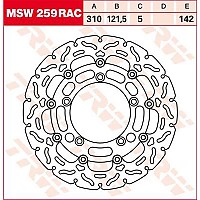 [해외]TRW 브레이크 디스크 Rac-Design Suzuki Dl 1000 Abs V-Strom 20 9138875791 Silver
