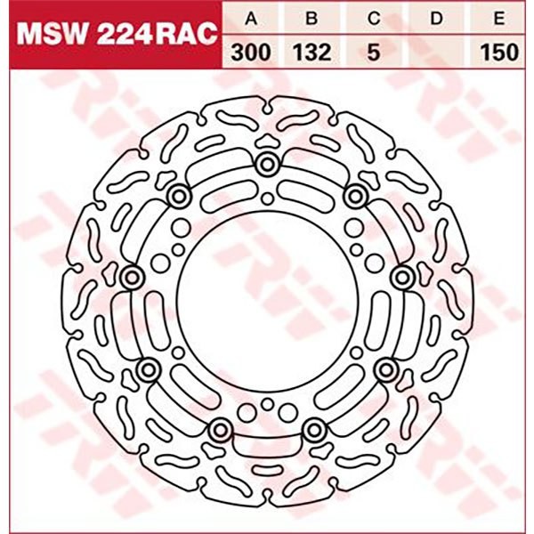 [해외]TRW Rac-Design Yamaha BT 1100 Bulldog 03 프론트 브레이크 디스크 9138875794 Silver