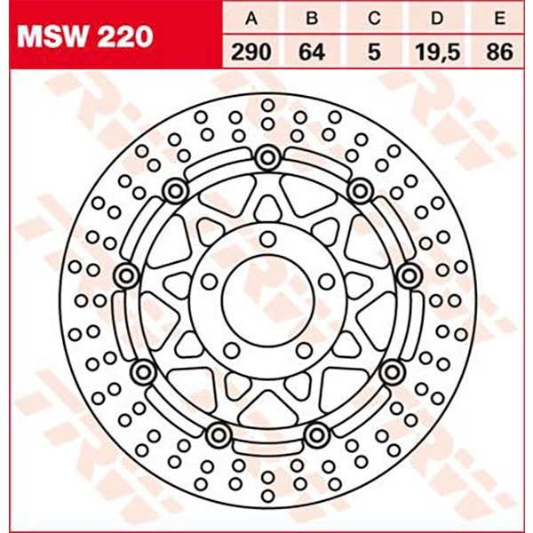 [해외]TRW 라운드 Suzuki GSF 400 Bandit 91 프론트 브레이크 디스크 9138875841 Silver