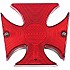 [해외]DRAG SPECIALTIES Maltese Cross 꼬리등 9138966816 Chrome / Red