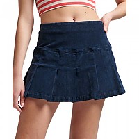 [해외]슈퍼드라이 Vintage Cord Pleat 미니 스커트 138966403 Nautical Navy